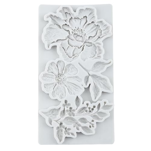 Flowers and Leaves Silicone Mold Flower Polymer Clay Molds - color: Style J