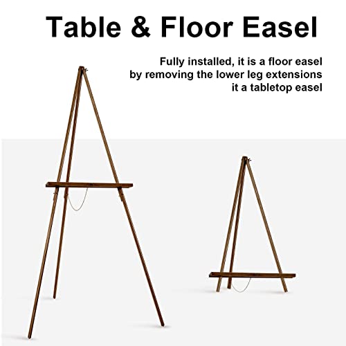 Falling in Art 65" A-Frame Wooden Tripod Easel Stand (Brown) - color: Brown-1 Pack