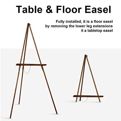 Falling in Art 65" A-Frame Wooden Tripod Easel Stand (Brown) - color: Brown-1 Pack