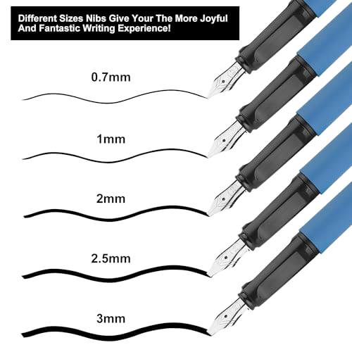 Calligraphy Fountain Pen Set - 5 Different Nibs and 18 Ink Cartridges, Calligraphy Set for Beginners - MU-20