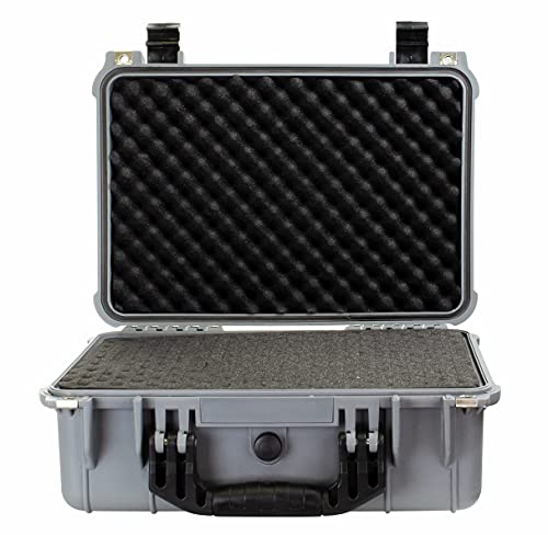 Eylar Standard 16" Gear, Equipment, Hard Camera Case Waterproof with Foam TSA Standards - color: Gray