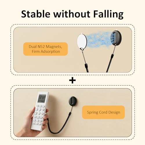 Magnetic Silicone Remote Control Holder with Security Cable 3 Pack Black - color: 3 Black, size: Square