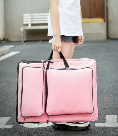 A3 Art Portfolio Carry Case Bag Drawboard Storage Portable Shoulder Tote - color: Pink