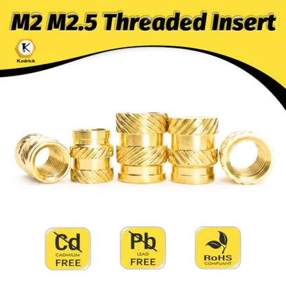 KADRICK 300PCS M2 M2.5 Heat Set Inserts Kit,M2*3/4/5mm*3mm M2.5*3/4mm*3.5mm - size: M2 M2.5 Kit H2-4mm 300Pcs + Tools