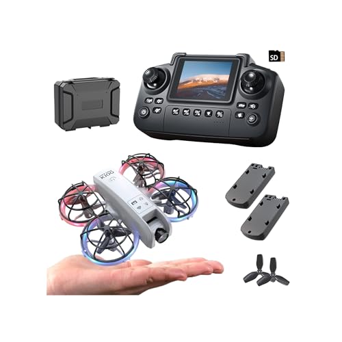 K100 Mini Drone, Screen Controller, 2 Batteries, Suitable for Beginner. - color: 2 batteries - White
