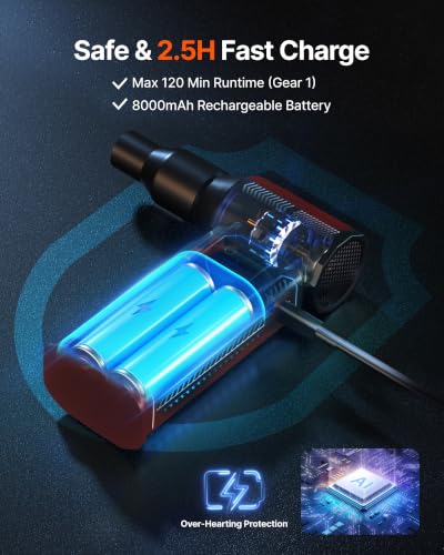 Compressed Air Duster, 130,000RPM Ultra-Powerful Electric Air Duster - color: Bright Red