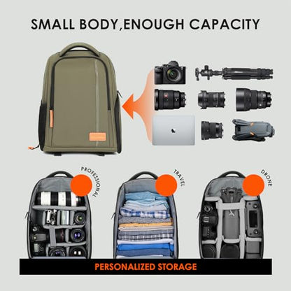 TARION Camera Backpack for Photographers Compact 15L, TB04 Green - color: Green