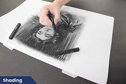 Pacific Arc Compressed Charcoal Sticks Soft 12 Pack for Drawing, Sketching, and Shading - style: Soft | 12 Pack