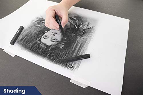 Pacific Arc Compressed Charcoal Sticks Hard 12 Pack for Drawing, Sketching, and Shading - style: Hard | 12 Pack
