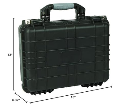 Strongway 16in. Plastic Waterproof Storage Case With Foam, Ammo Box, Fit Use of Drones, Camera, Equipments, Pistols - color: Black