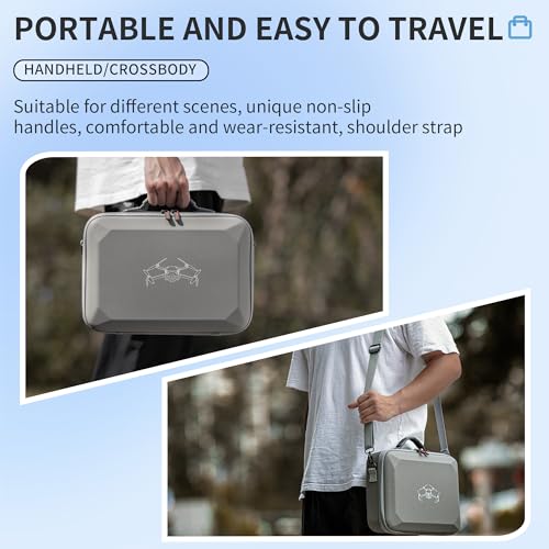 Hard Carrying Case for Dji Mini 4 Pro (with RC2 Controller), Waterproof PU Portable Travel Shoulder Bag and Handbag 2 in 1