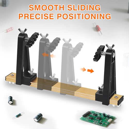 Circuit Board Holder Helping Hands for Soldering and Repair, Adjustable 360° Rotation, Strong Magnetic, Potable, Space-Saving and Aluminum Base, Durable for Electronics PCB