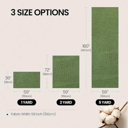 Wildarms 100% Cotton Canvas Fabric by The Yard - 59" Wide 12oz(per Linear Yard) Medium-Heavy Duck Canvas for Sewing DIY, Tote Bags, Upholstery & Embroidery (Army Green, 1-Yard Pre-Cut Piece) - color: Army Green, size: 1-Yard Pre-Cut (Non-Continuous)