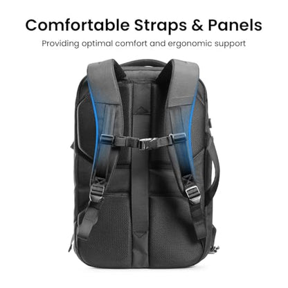 tomtoc Travel Backpack 40L, TSA Carry On Bag Flight Approved, PFAS Free - color: Black, size: 40L
