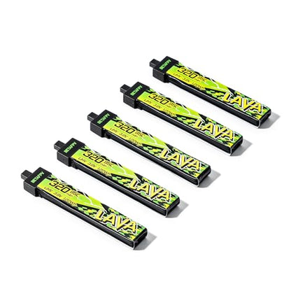 BETAFPV 5pcs Lava II 320mAh 1S Battery 3.8V 95C LiHV for FPV Quadcopter
