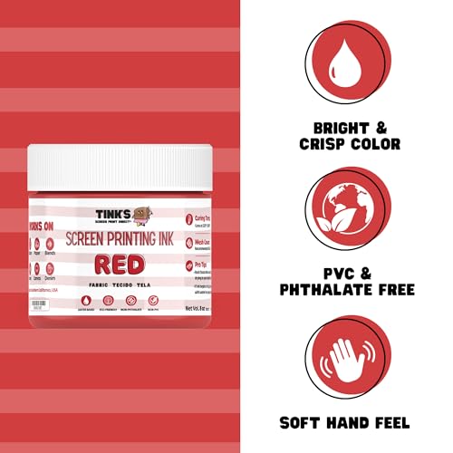 Tinks® Screen Printing Ink - Red - 8 oz. - color: Red