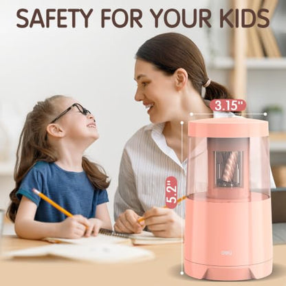 Deli Electric Pencil Sharpener, Automatic Pencil Sharpeners, Pink - color: Pink