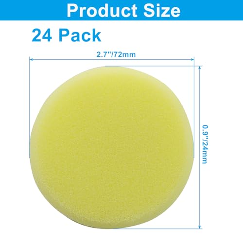 24 Pack Yellow Foam Pottery Sponges 2.82 Inch Round - size: 24 Pack