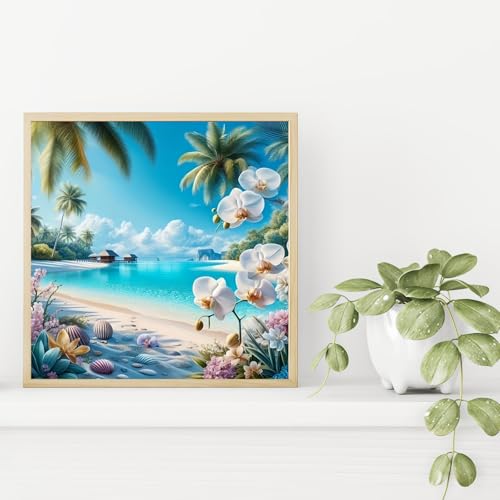 Tropical Beach Diamond Painting Kit for Adults,Gem Art for Beginners - color: KM594-1