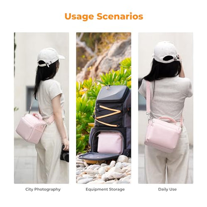 K&F CONCEPT Camera Sling Bag Small Crossbody Case - color: 02-Pink