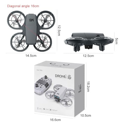 Drone with HD Camera Indoor Mini RC Quadcopter Drones for Adults - color: Black + 2 batteries