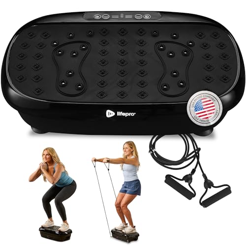 Lifepro HexaPlate Lite Compact Vibration Plate with Magnetic Acupoints - color: Black