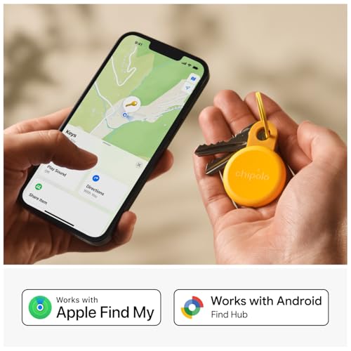 Chipolo LOOP - Rechargeable Bluetooth Tracker for Key and Pocket Location, Compatible with Apple or Google, Call Your Phone & Out of Range Alerts for Android - color: Honey