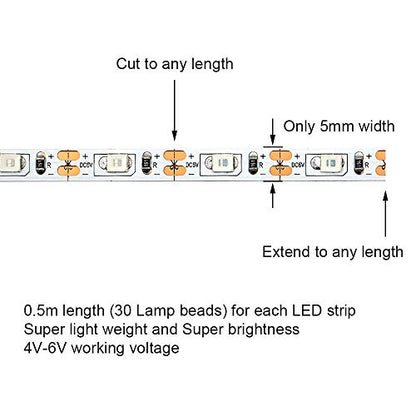 LED Light Strips for RC Cars Trucks Airplanes Drones Blue Green Red White Yellow Bundle