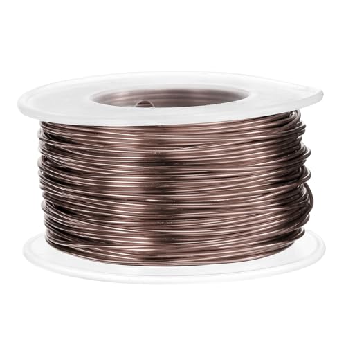 HARFINGTON 18 Gauge Aluminum Craft Wire 1.0mm 98.5ft Flexible Bendable Anodized Metal Jewelry Sculpting Wire for Jewelry Making Modelling Craft DIY, Brown - color: Brown, size: 30M x 1.0mm