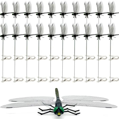 20 Pcs Black Dragon Fly Clips, Visual Predator Deterrent Fake Dragonfly - color: 20 Pcs Black