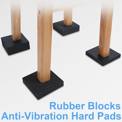 Rubber Blocks Anti-Vibration Hard Pads 2"/ 50mm Square Non-Slip Vibration Damping Mats for HVAC Air Compressor AC Units - 4 PCS 2" x 2" x 1.6" (40mm TH) - size: 1.6"/ 40mm Thickness