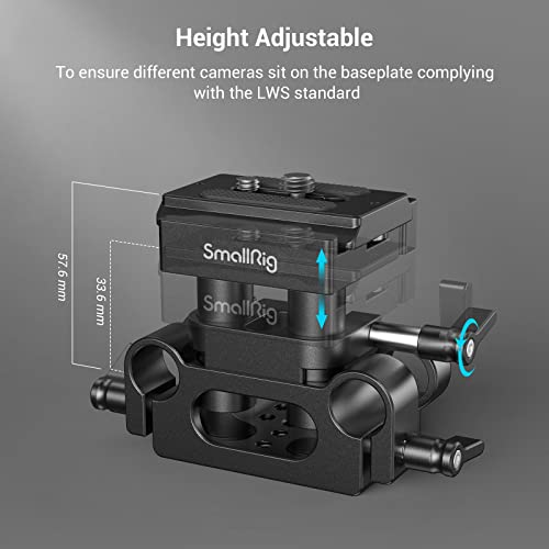 SmallRig Universal 15mm Rail Support System with 15mm Rod Clamp & QR Plate - style: Universal Baseplate