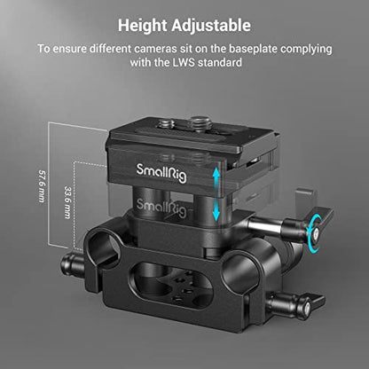 SmallRig Universal 15mm Rail Support System with 15mm Rod Clamp & QR Plate - style: Universal Baseplate