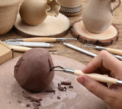 COMIART 6pcs Wax Sculpting Tools Polymer Clay Soap Carvers Modelling Carving Sculpting Tool Pottery Craft Tools Set