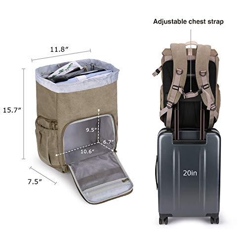 BAGSMART Camera Backpack DSLR Camera Bag Backpacks for Photographers - color: D-green[single Buckle]