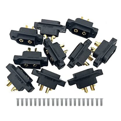 Amass 10PCS XT60EW-M Mountable XT60E Male Plug Connector for RC Drone Aircraft FPV Racing Drone(with scews