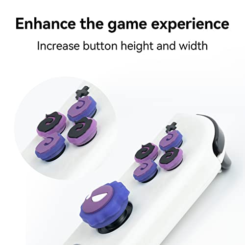 Cross D-Pad Button Caps Luminous Silicone Thumb Grips Set, ABXY Buttons Sticker Joystick Cover Caps Compatible with Nintendo Switch/OLED Controller (Gastly)