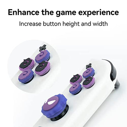 Cross D-Pad Button Caps Luminous Silicone Thumb Grips Set, ABXY Buttons Sticker Joystick Cover Caps Compatible with Nintendo Switch/OLED Controller (Gastly)