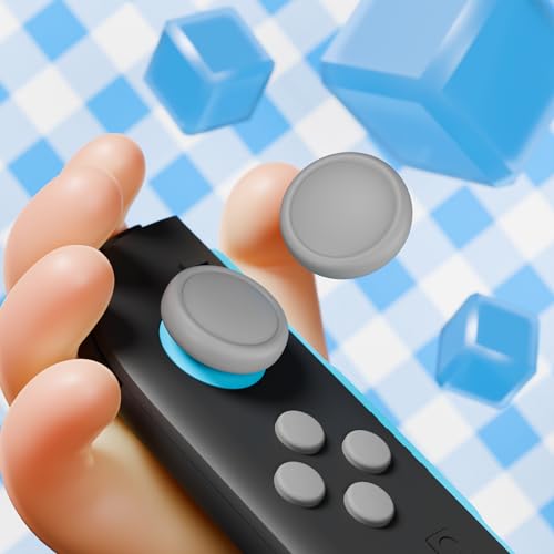 PlayVital Button Caps + Thumb Grip Set for Nintendo Switch 2, 2 Silicone Colorful ABXY Directional Button Covers & 2 Joystick Caps for Joycon - New Hope Gray - color: New Hope Gray
