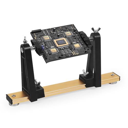Circuit Board Holder Helping Hands for Soldering and Repair, Adjustable 360° Rotation, Strong Magnetic, Potable, Space-Saving and Aluminum Base, Durable for Electronics PCB