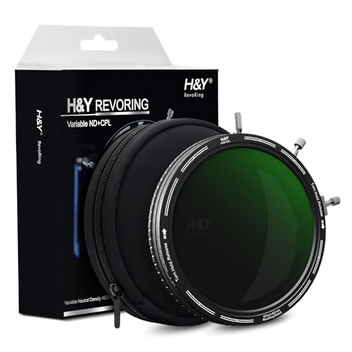 H&Y RevoRing Mark II Adjustable 67-82mm Variable ND3-1000 & CPL Lens Filter | Adaptive-Size 67-82mm Variable ND3-1000 & CPL 3-in-1 Lens Filter for 67/72/77/82mm Lenses, Wide-Angle German Optics