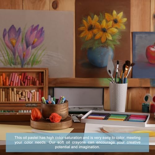 PATIKIL Ultramarine Oil Pastels, 36Pcs Soft Oil Crayons Pastels Stick Vibrant and Creamy Art Supplies Bulk for Artists Beginners Art Painting Drawing Blending Graffiti Gallery - color: Ultramarine