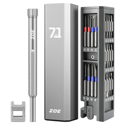 71-in-1 Precision Screwdriver Set with Pop-up Aluminum Alloy Case （Silver） - size: 71 IN 1 silver white