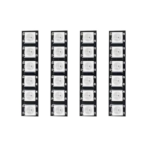 4Pcs WS2812 RGB LED Light Strips for Drones - 6 LEDs/Strip True WS2812 Chip, Programmable FPV Quadcopter Arm Lights with Strobe & Daisy Chain, 5V DC