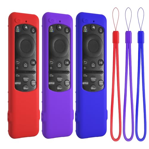 Silicone Case for Samsung TM2560E Remote Control, Compatible with 2025 Neo QLED Smart TV Remote BN59-01432A BN59-01432J BN59-01455A (Red+Purple+Blue) - color: Red+Purple+Blue
