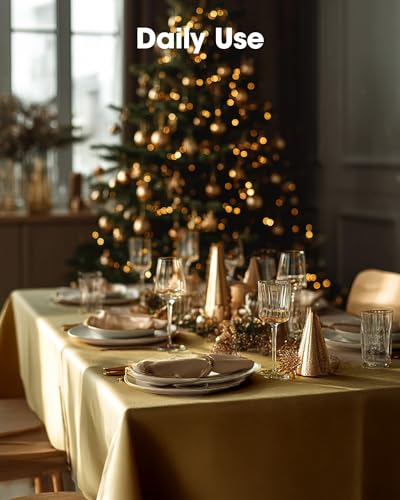 Pureegg Plastic Table Cloth Disposable 6 Pack, 54 x 108 Inch, Gold - color: Gold, size: 54" X 108" Rectangle