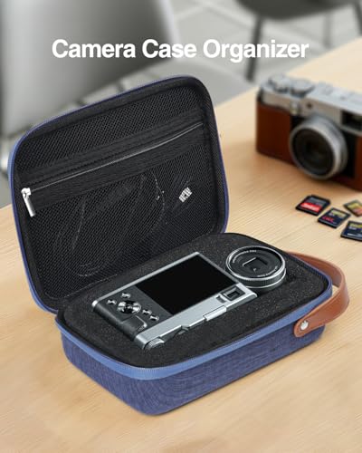 Luxtude Hard EVA Case with Foam, Hard EVA Shockproof Camera Organizer Case - color: Blue, size: Small