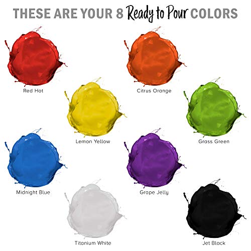 Pouring Masters 8 Color Ready-to-Pour Acrylic Pouring Paint Set - size: 8 Count (Pack of 1)