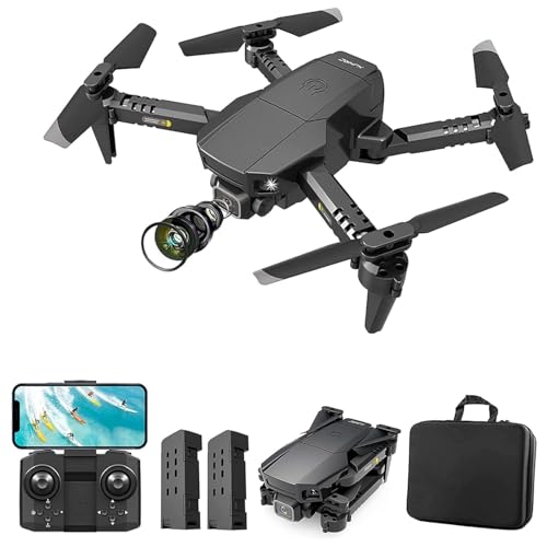 Drones with Camera for Adults, Drone with HD Dual Cameras, App WiFi FPV Live Video, 3D Flip, Optical Flow Positioning, Headless Mode, 2.4Ghz Foldable RC Quadcopter for Beginner and Adults