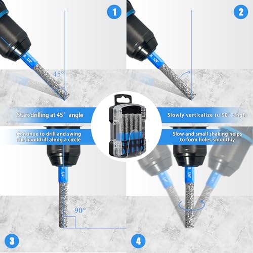 Tile Drill Bits, 10pcs 1/4" Diamond Drill Bits for Ceramic Glass Porcelain Marble Granite, with Versatile Drilling and Milling - size: 10PCS - (1/4")